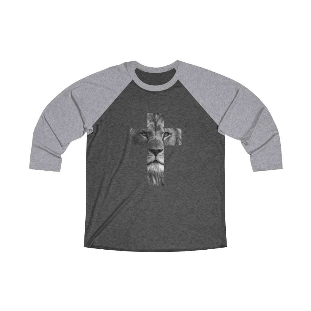 Unisex Tri-Blend 3\4 Raglan Tee (Lion)