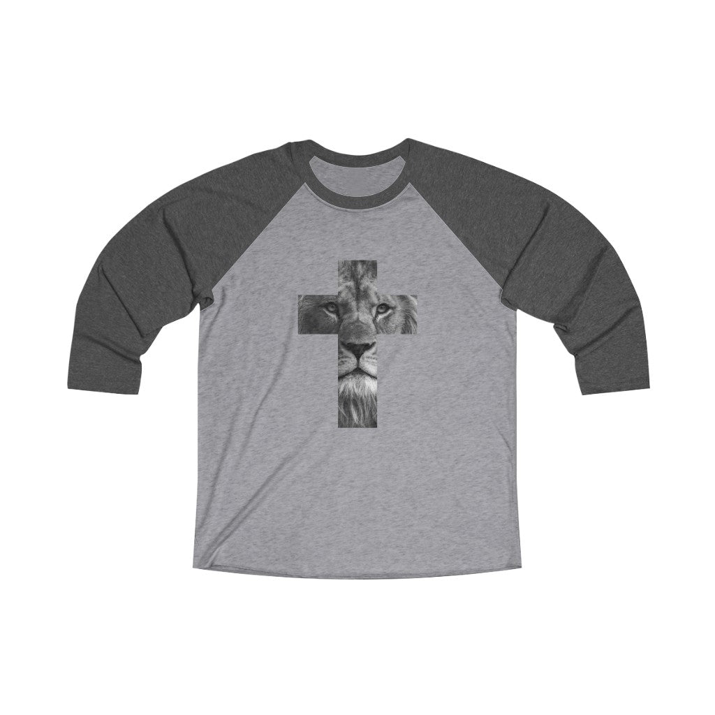 Unisex Tri-Blend 3\4 Raglan Tee (Lion)