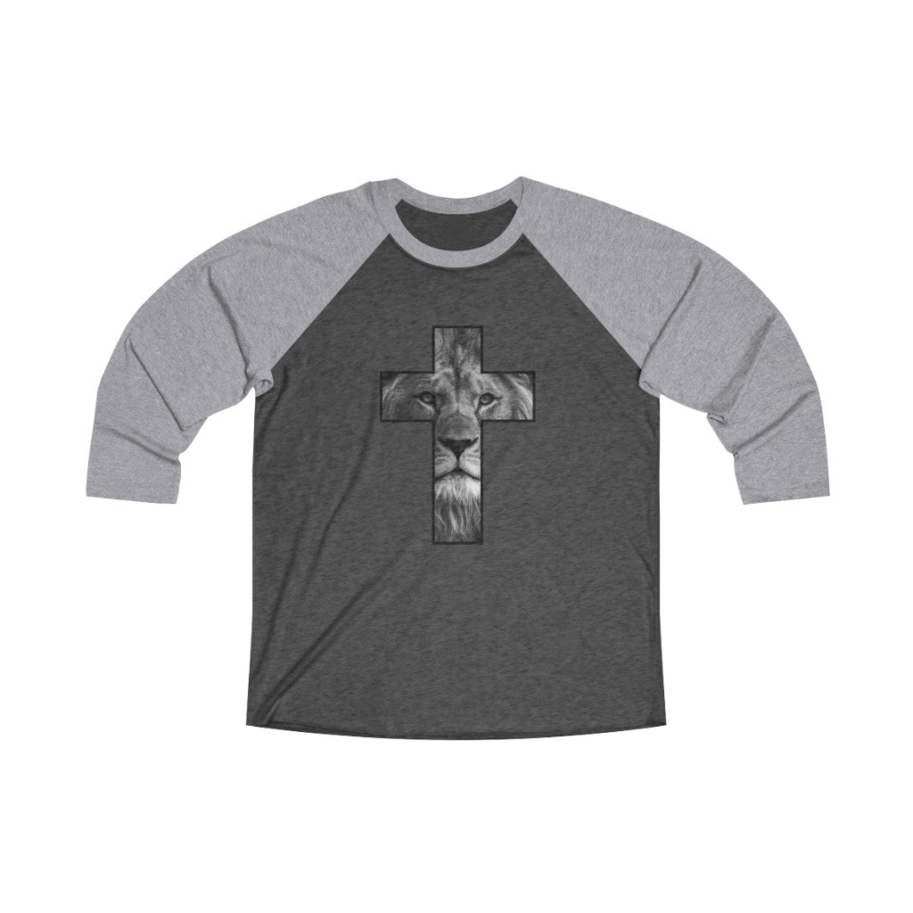 Unisex Tri-Blend 3\4 Raglan Tee (Lion)