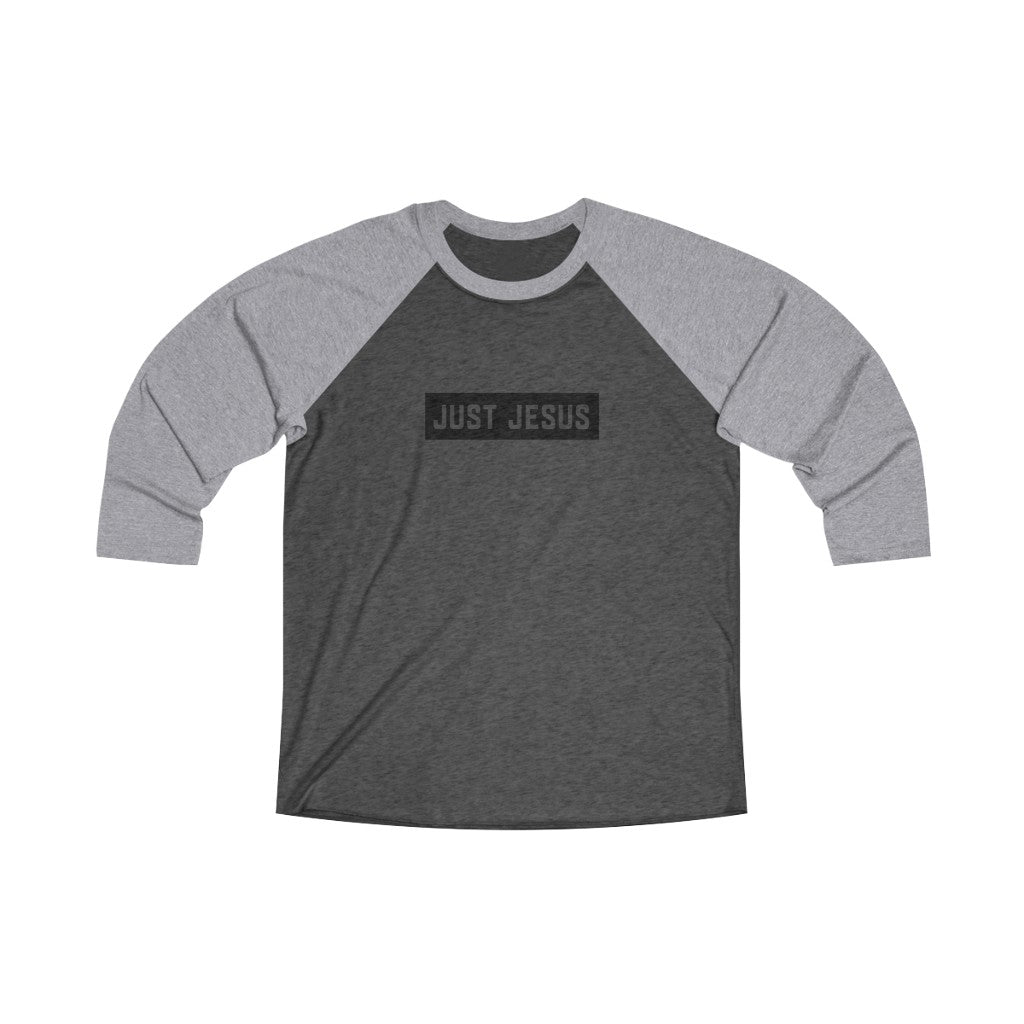 Unisex Tri-Blend 3\4 Raglan Tee (Just Jesus)