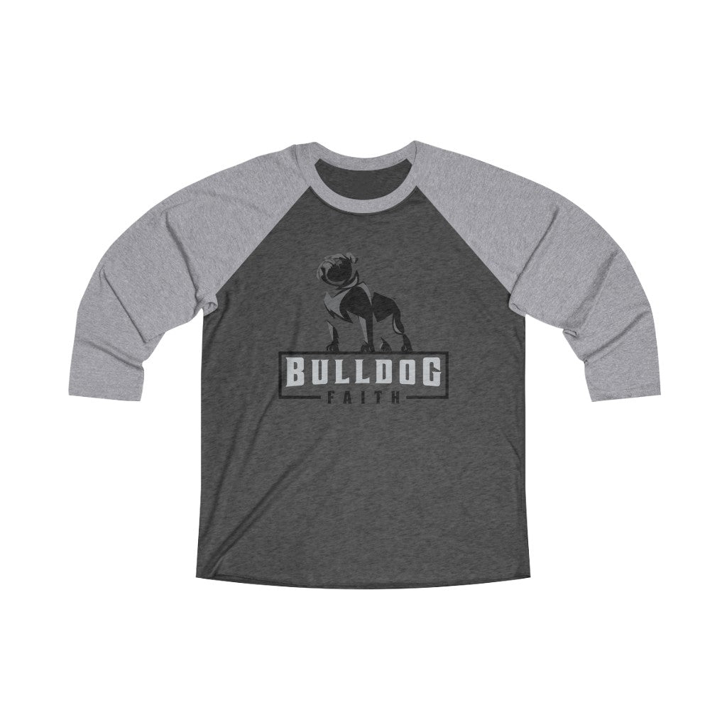 Unisex Tri-Blend 3\4 Raglan Tee (Bulldog Faith)