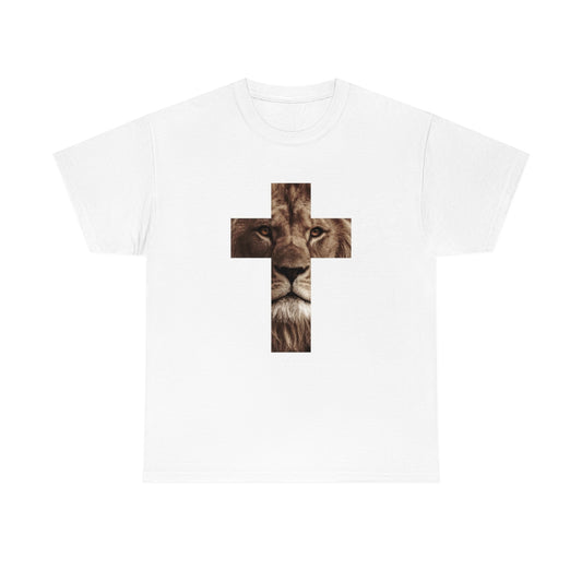 Unisex Heavy Cotton Tee (Gildan 5000) (Lion Cross)